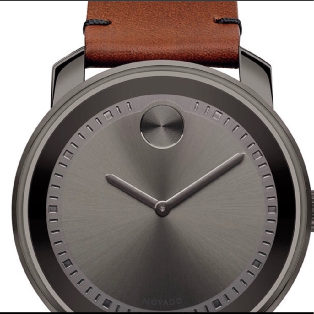 Authentic Movado BOLD Gunmetal 43 leather watch - Picture 8 of 8
